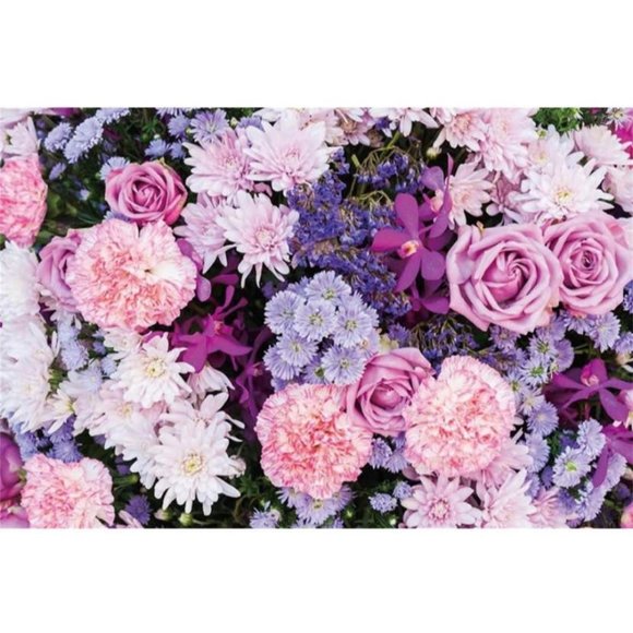 Lavender Purple Flower Background Floral Pink Rose Hydrangeas Backdrop Wedding - Picture 1 of 3